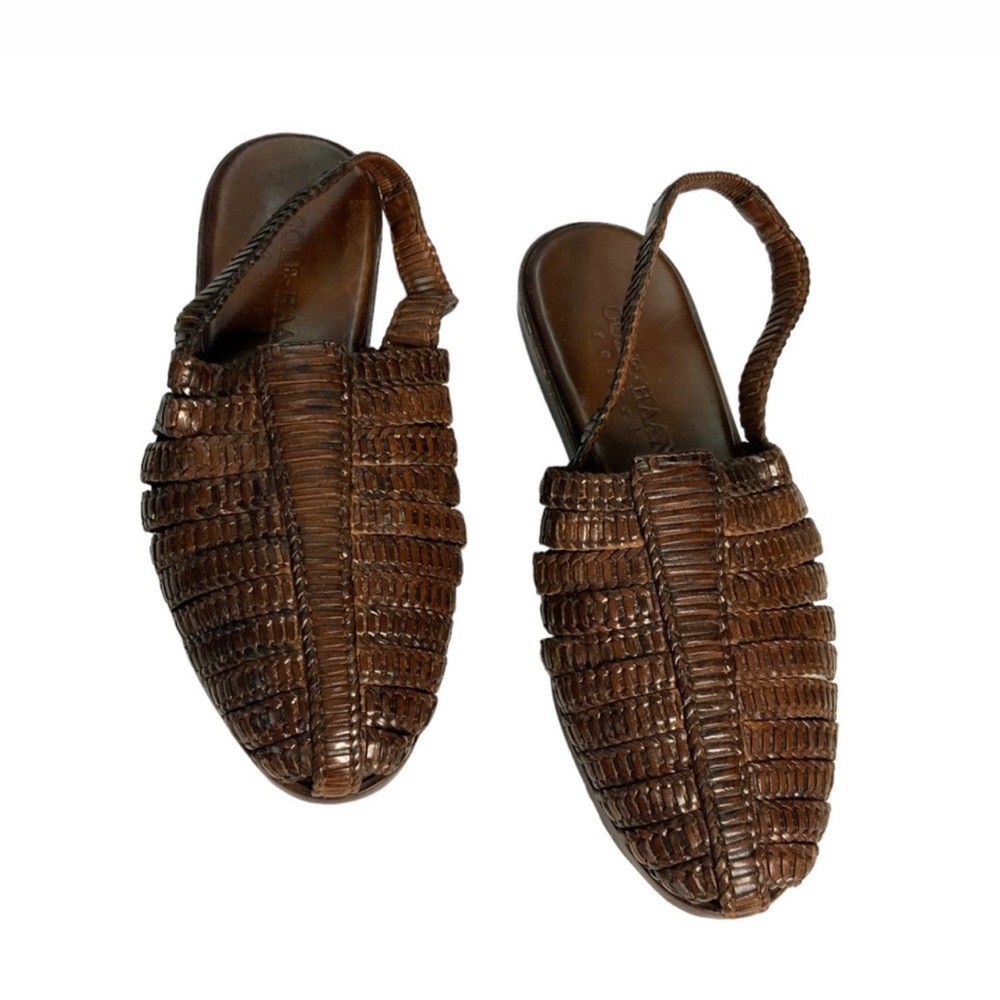 Cole Haan leather weave flat sandals sling back shoes
$25 $89 Size: 8